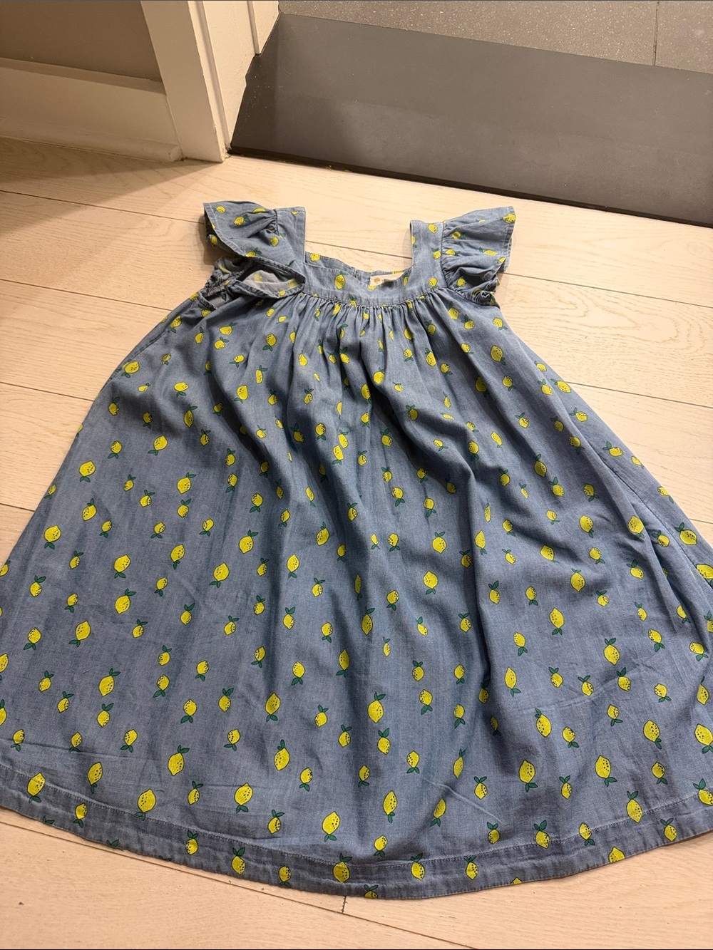 Tucker + Tate denim-look sundress with yellow lemon print